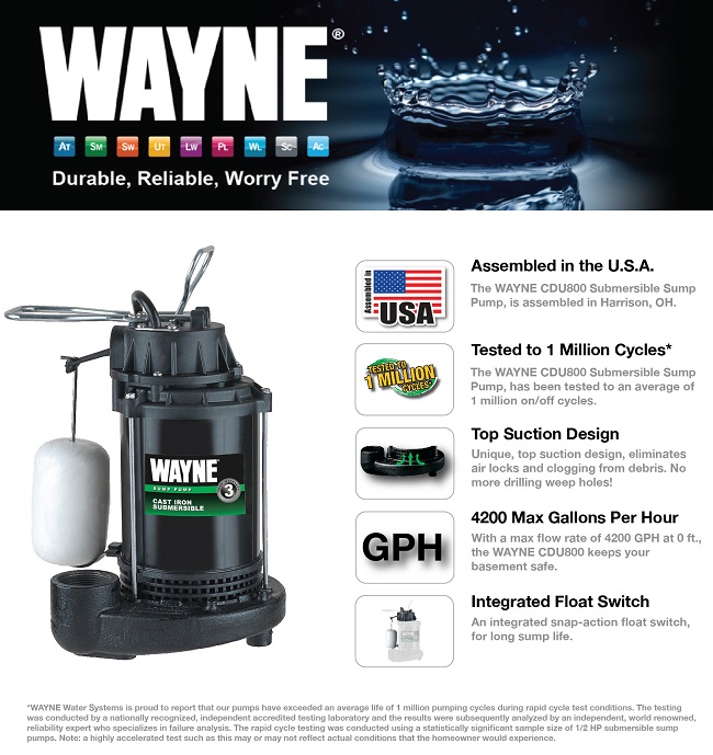 Wayne 1/2 HP Cast Iron Sump Pump with Vertical Float
